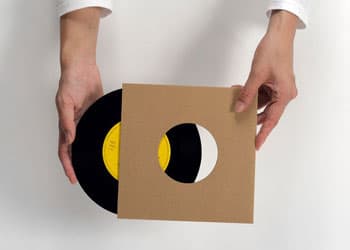 EPレコードジャケット 特厚紙製 両穴 クラフト茶（再生紙）100枚セット
