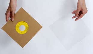 EPレコードジャケット 特厚紙製 両穴 クラフト茶（再生紙）100枚セット