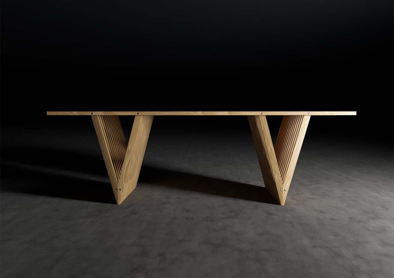 EXA デッキテーブル 幅2400×奥行615mm 木製 組み立て式 アウトドアテーブル 屋外テーブル ガーデンテーブル