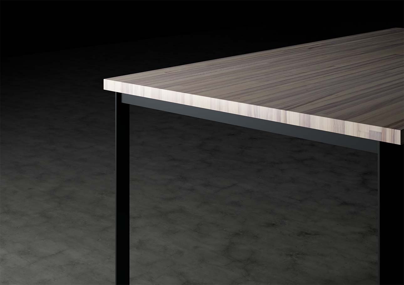 ダイニングテーブル スチール脚（SL） 幅1800 奥行900 天然木 無垢集成材 6人掛け 8人掛け シンプル スタイリッシュ モダン おしゃれ 大型 大きい