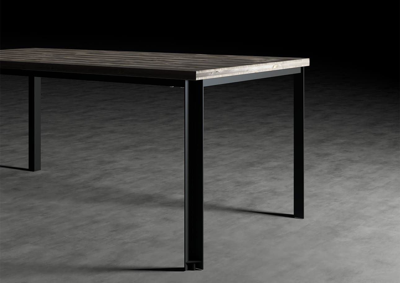 作業テーブル スチール脚（SL） 幅1800 奥行900 スプルス積層材 ダイニングテーブル シンプル スタイリッシュ モダン おしゃれ 大型 大きい