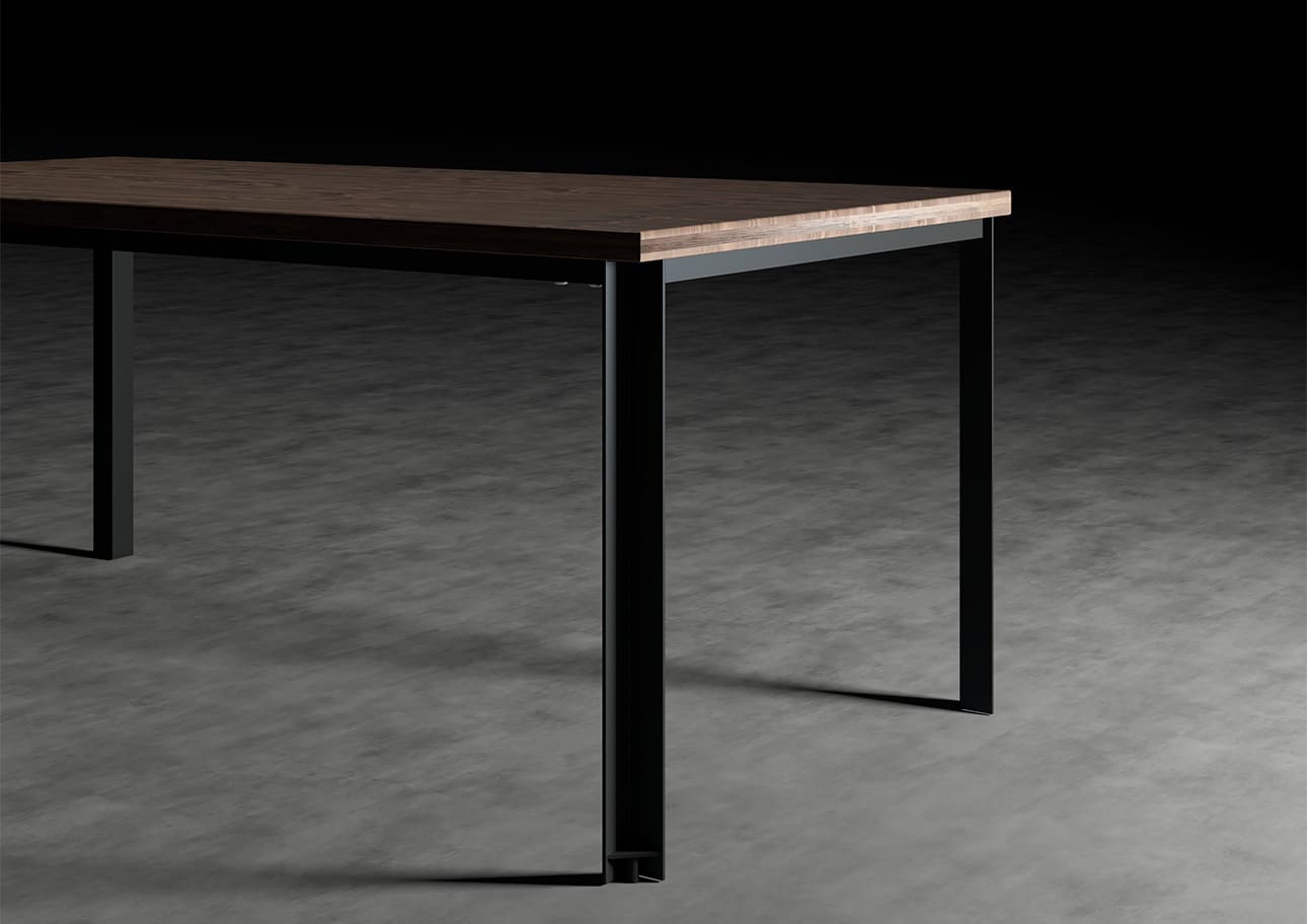 作業テーブル スチール脚（SL） 幅1800 奥行900 スプルス積層材 ダイニングテーブル シンプル スタイリッシュ モダン おしゃれ 大型 大きい