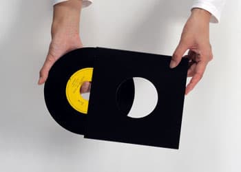 EPレコードジャケット 特厚紙製 両穴 黒 100枚セット|メディアパッケージ