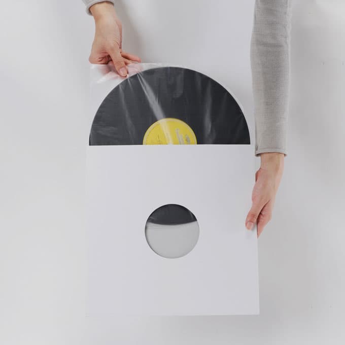 LPレコードジャケット 特厚紙製 片穴 白 50枚セット|メディアパッケージ