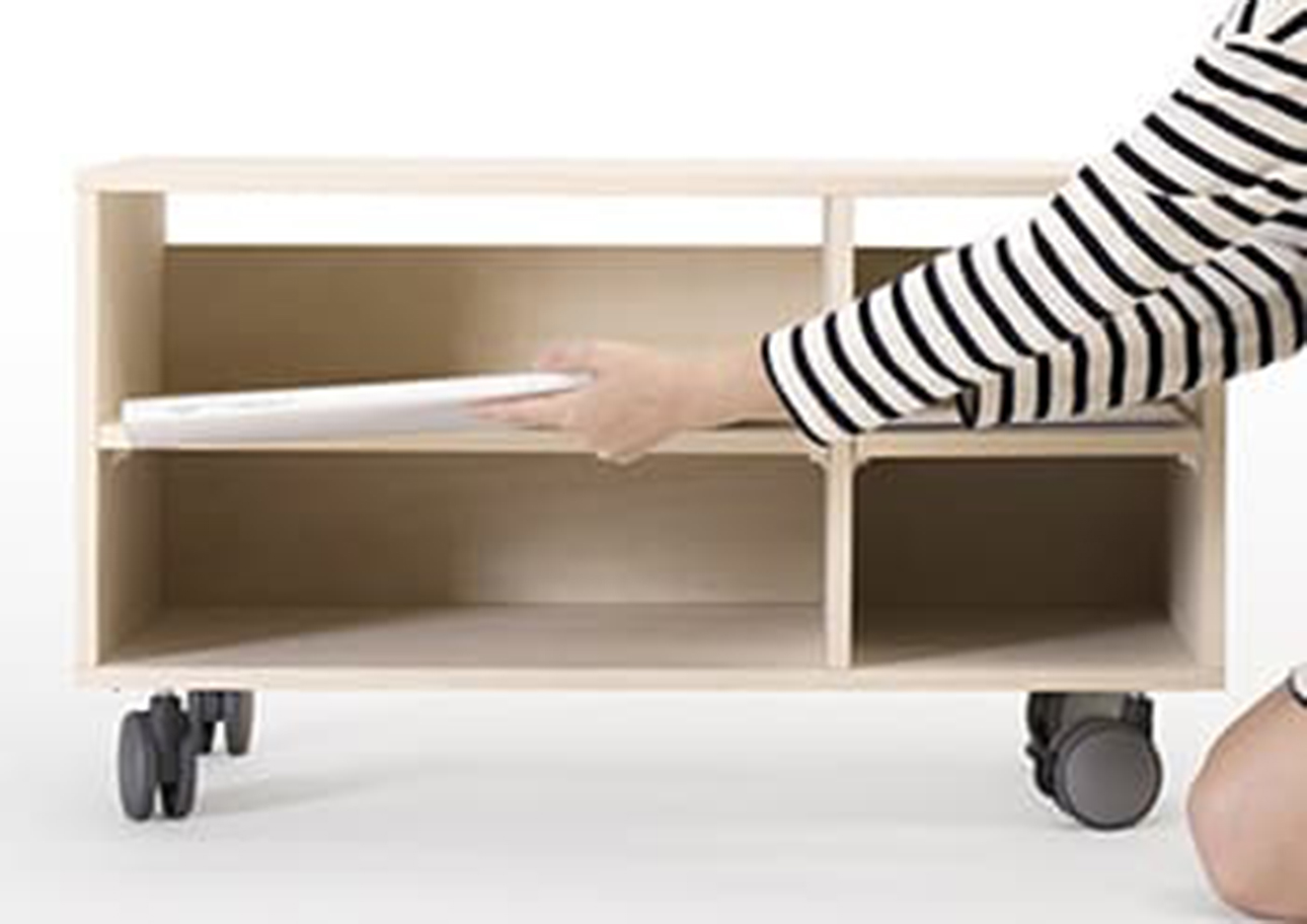 Storage Cart キャスター付きプリンター台 2段タイプ(A3用紙収納)