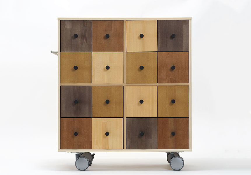 キャスター付きCDチェスト 4列