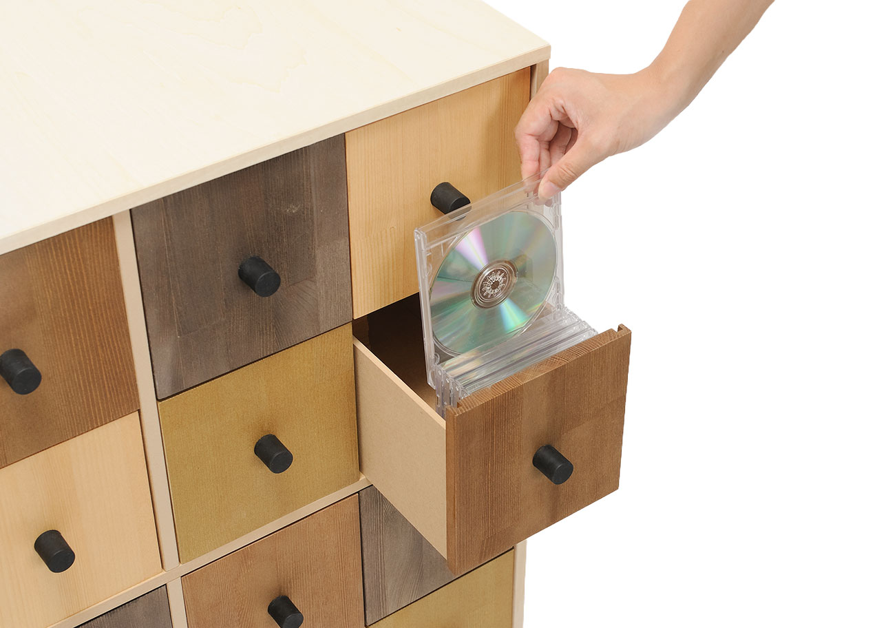 Storage Cart キャスター付き収納カート CDチェスト 4段×4列