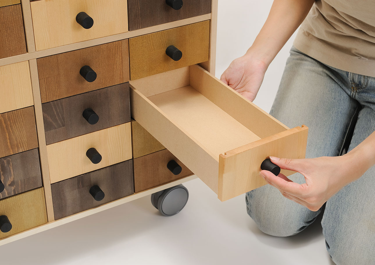 Storage Cart キャスター付き収納カート 小物チェスト 4段×4列 ロータイプ