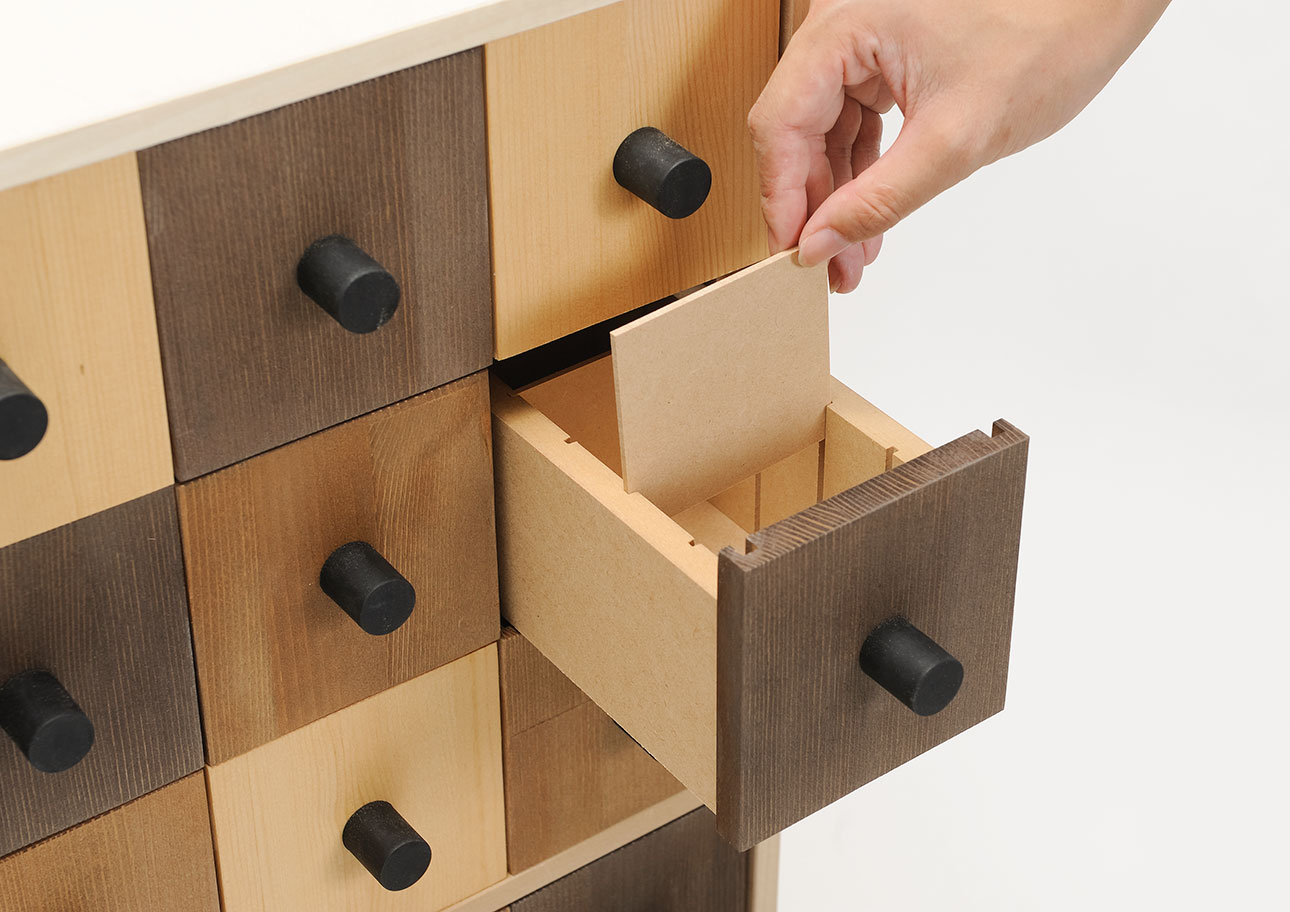 Storage Cart キャスター付き収納カート 小物チェスト 3段×6列 ロータイプ