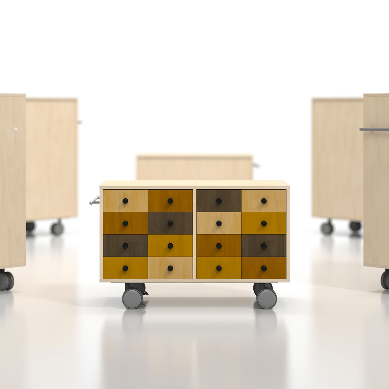 Storage Cart キャスター付き収納カート 小物チェスト 4段×4列 ロータイプ