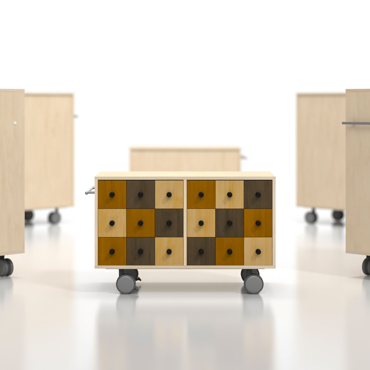 Storage Cart キャスター付き収納カート 小物チェスト 3段×6列 ロータイプ