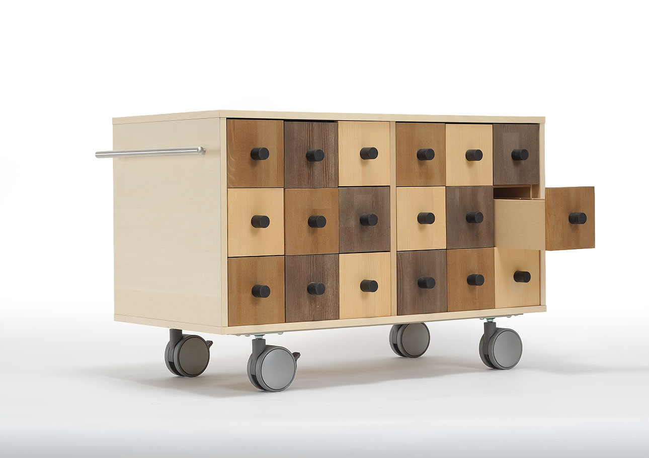 Storage Cart キャスター付き収納カート 小物チェスト 3段×6列 ロータイプ