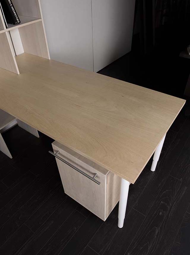 デスク付き本棚