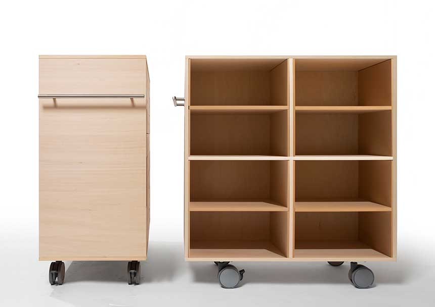 キャスター付き A4書類・ファイル収納カート 2段