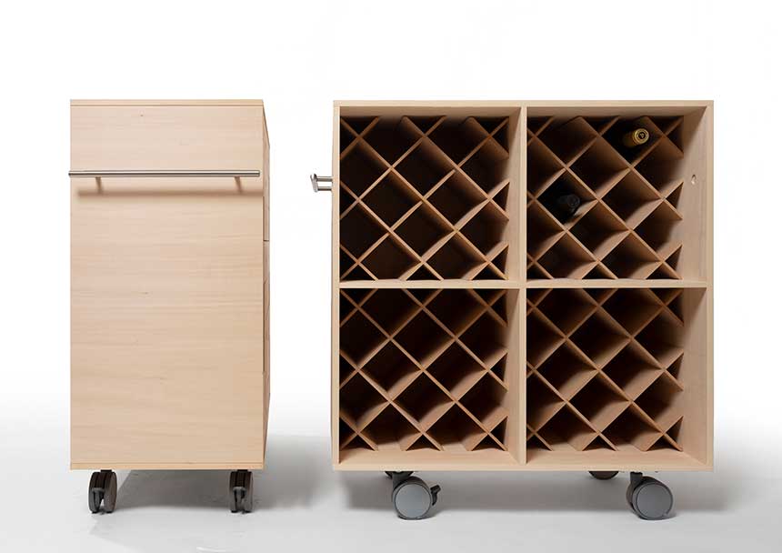 キャスター付き ワイン収納カート