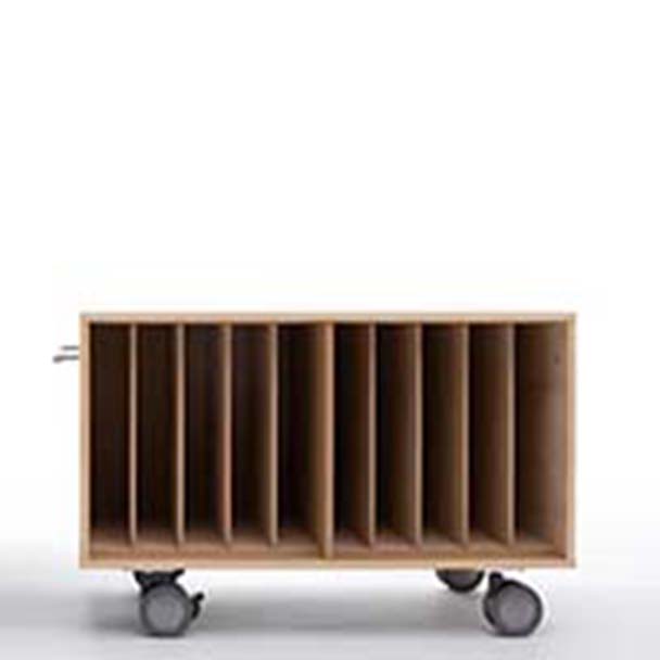 SCH-D Storage Cart キャスター付き レコード収納カート 仕切り付き 5列 ロータイプ