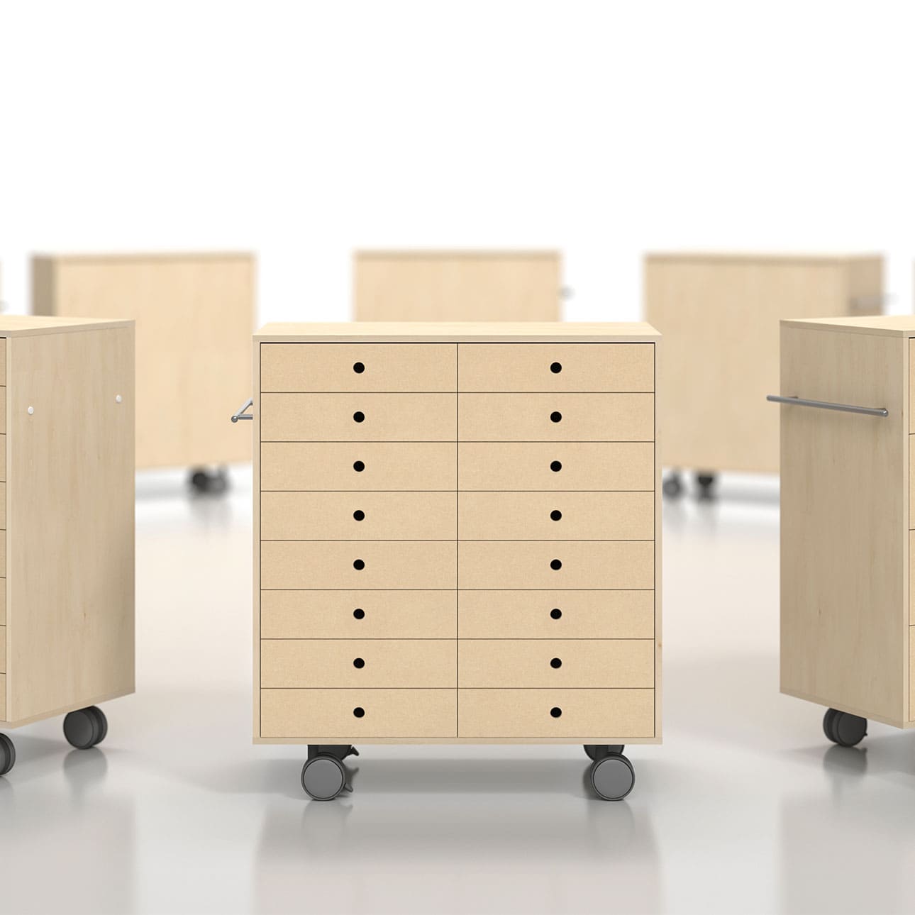 Storage Cart キャスター付き収納カート 標準タイプ A4書類引き出し収納カート 浅め