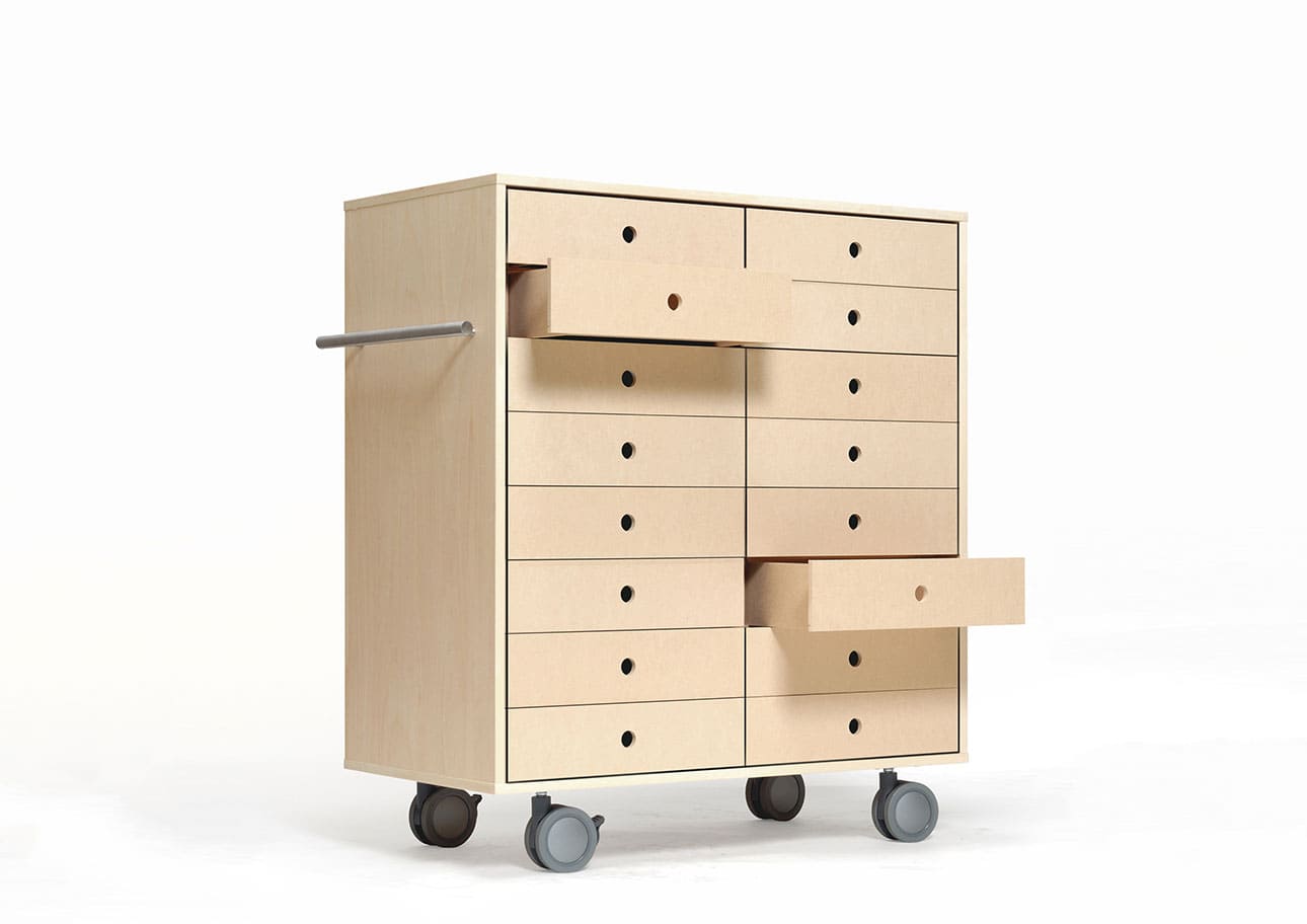 Storage Cart キャスター付き収納カート 標準タイプ A4書類引き出し収納カート 浅め