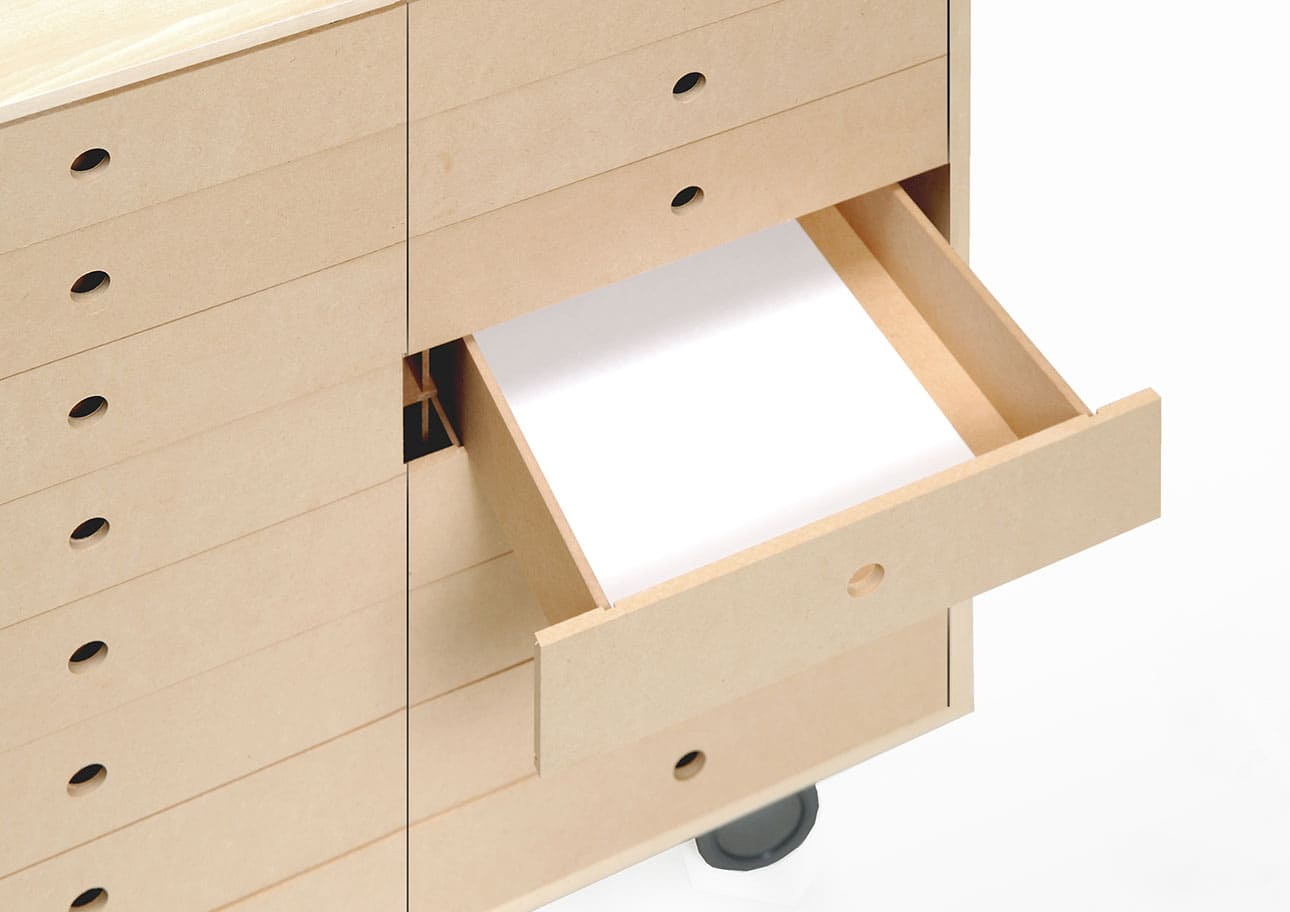 Storage Cart キャスター付き収納カート 標準タイプ A4書類引き出し収納カート 浅め