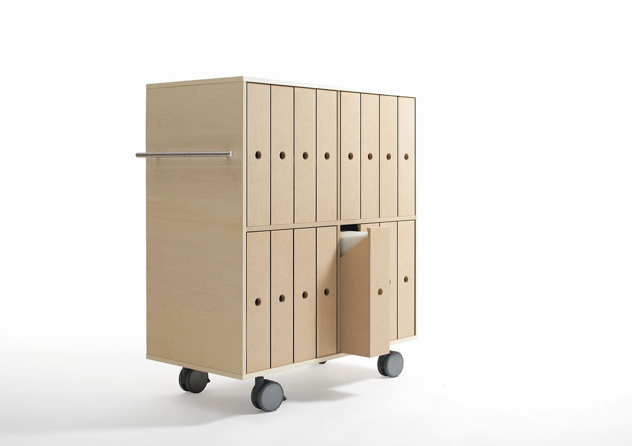 Storage Cart キャスター付き収納カート 標準タイプ ファイルボックス 2段×8列