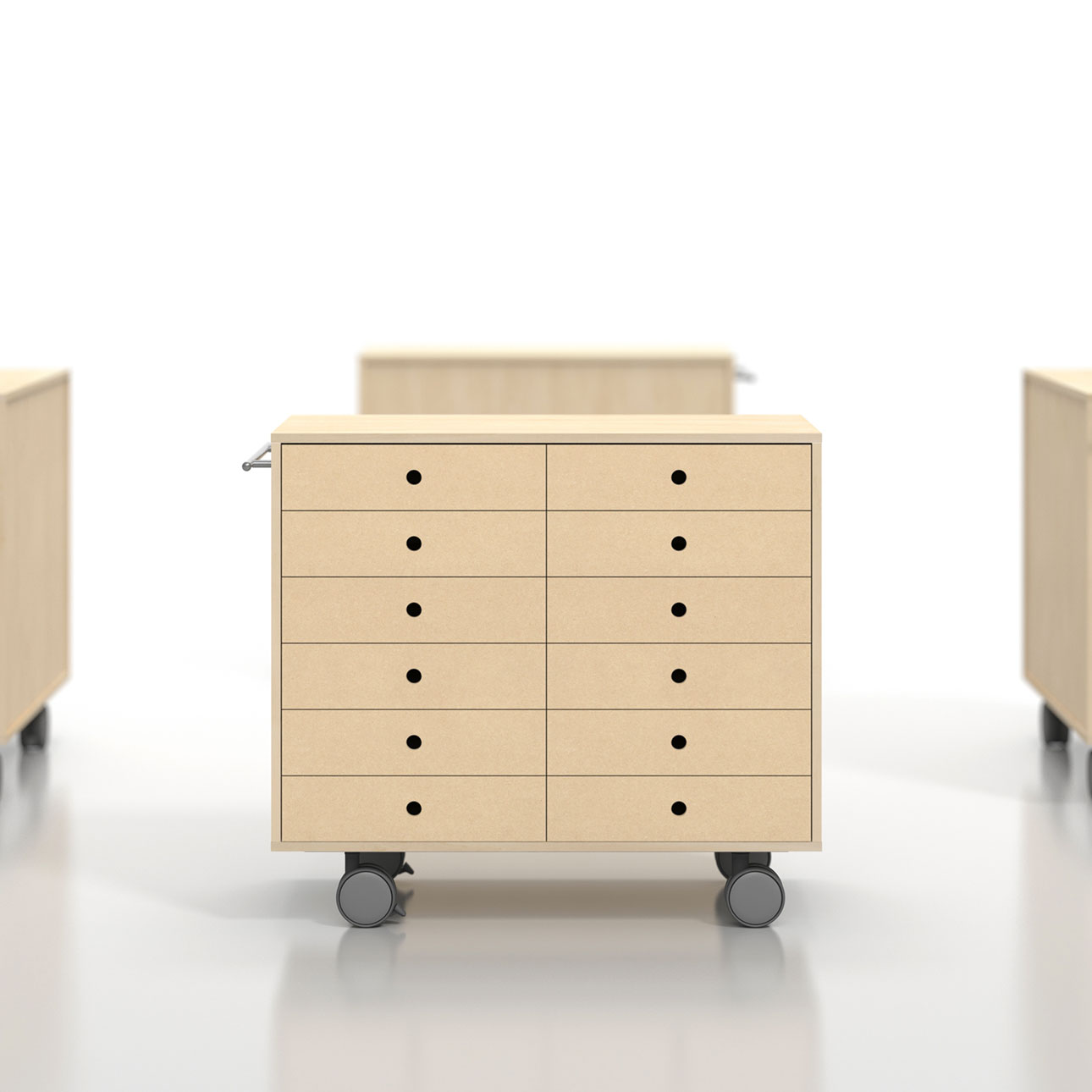 Storage Cart キャスター付き収納カート A4書類引き出し収納カート ミドルタイプ