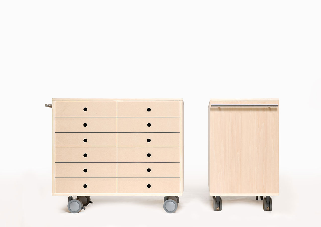 Storage Cart キャスター付き収納カート A4書類引き出し収納カート ミドルタイプ