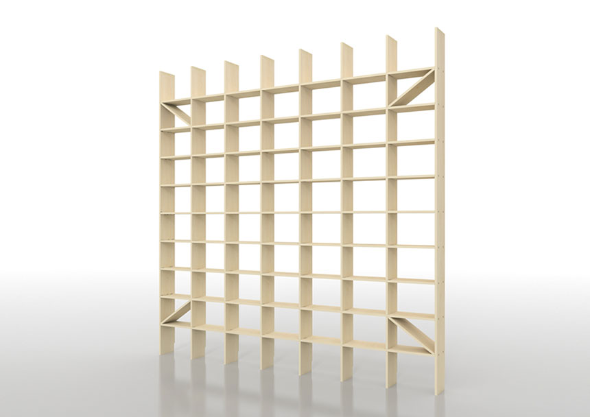 壁一面のA5判本棚 奥行180mm