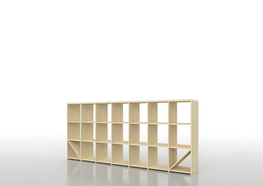 壁一面の本棚 奥行350mm ロータイプ