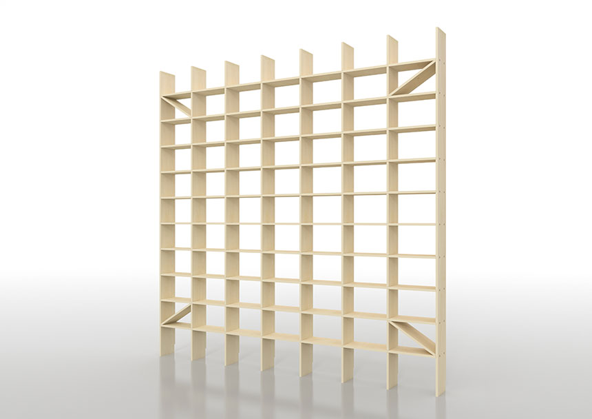 壁一面のコミック本棚 奥行180mm