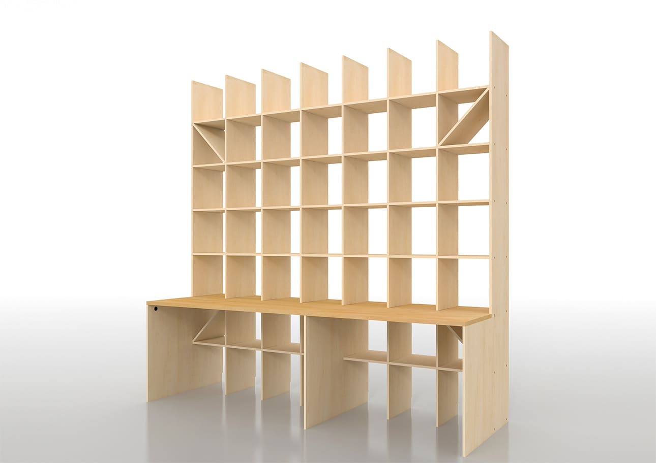 Shelf カウンター付き本棚 奥行350mm 縦7コマ×横7コマ